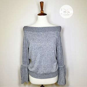 EXPRESS Off the shoulder grey sweater Size Small